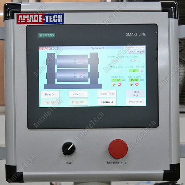 LCD touch screen of lab two roll mill