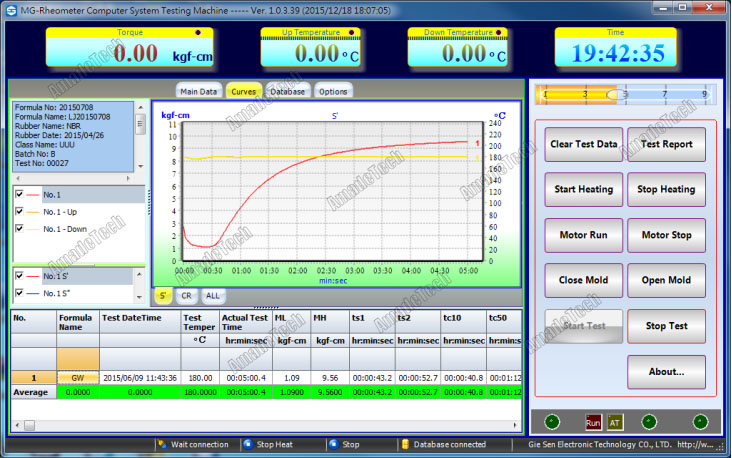 MDR test software interface